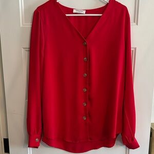 Zenana Scarlet Button-Up Blouse